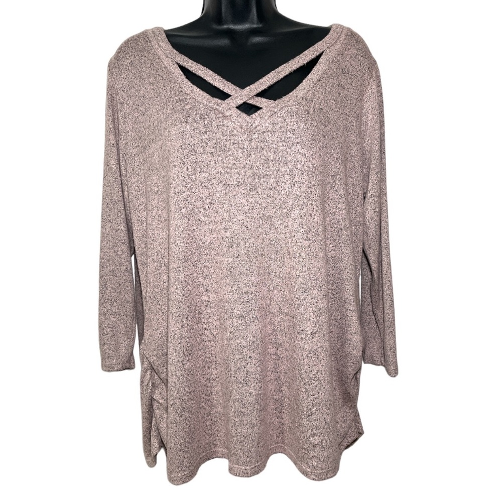 Siren Lily Beige Cris Cross Front Sweater